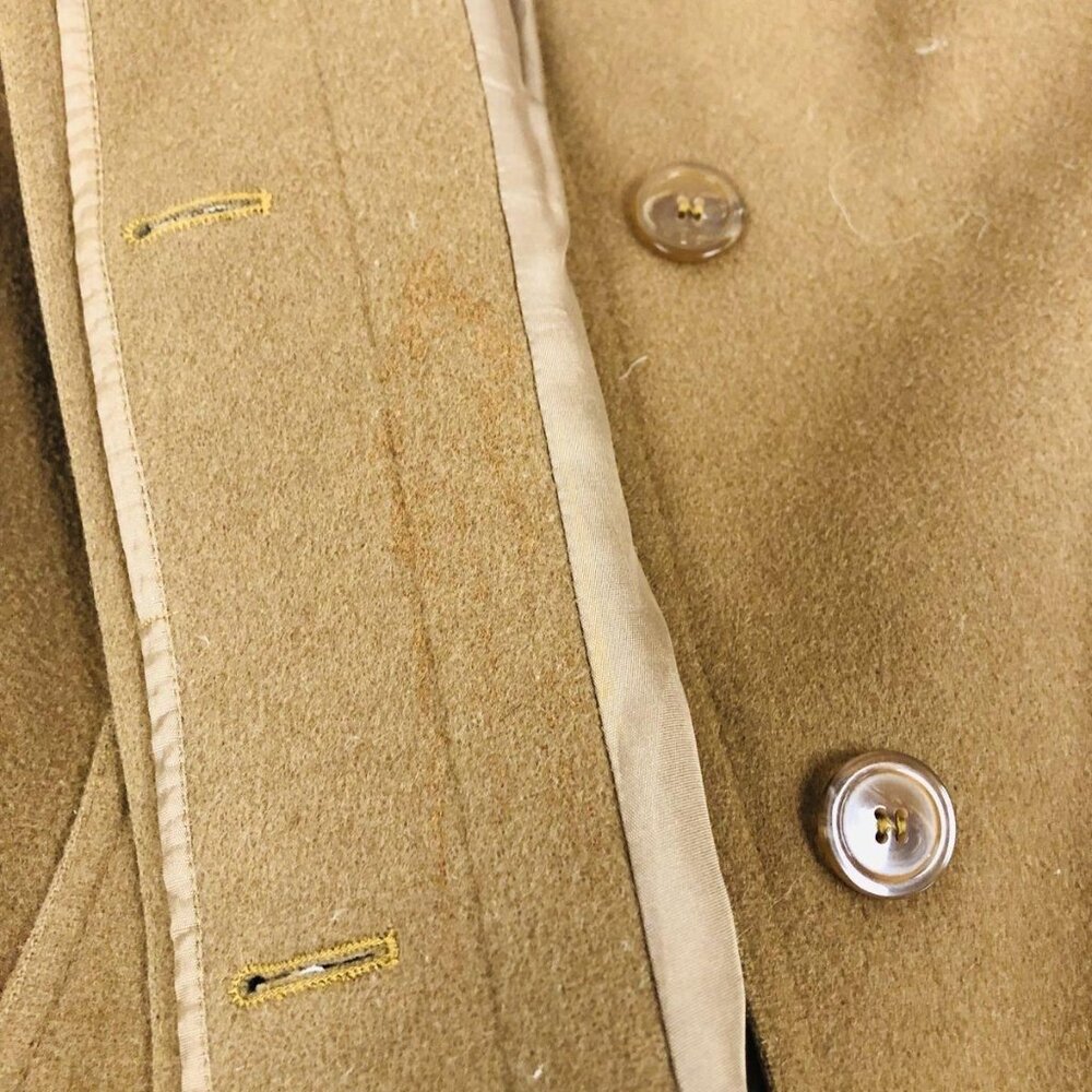 Vintage Burberry Women's Size XL / 44 Tan Brown Wool Long Coat AUTHENTICATED - Picture 6 of 10